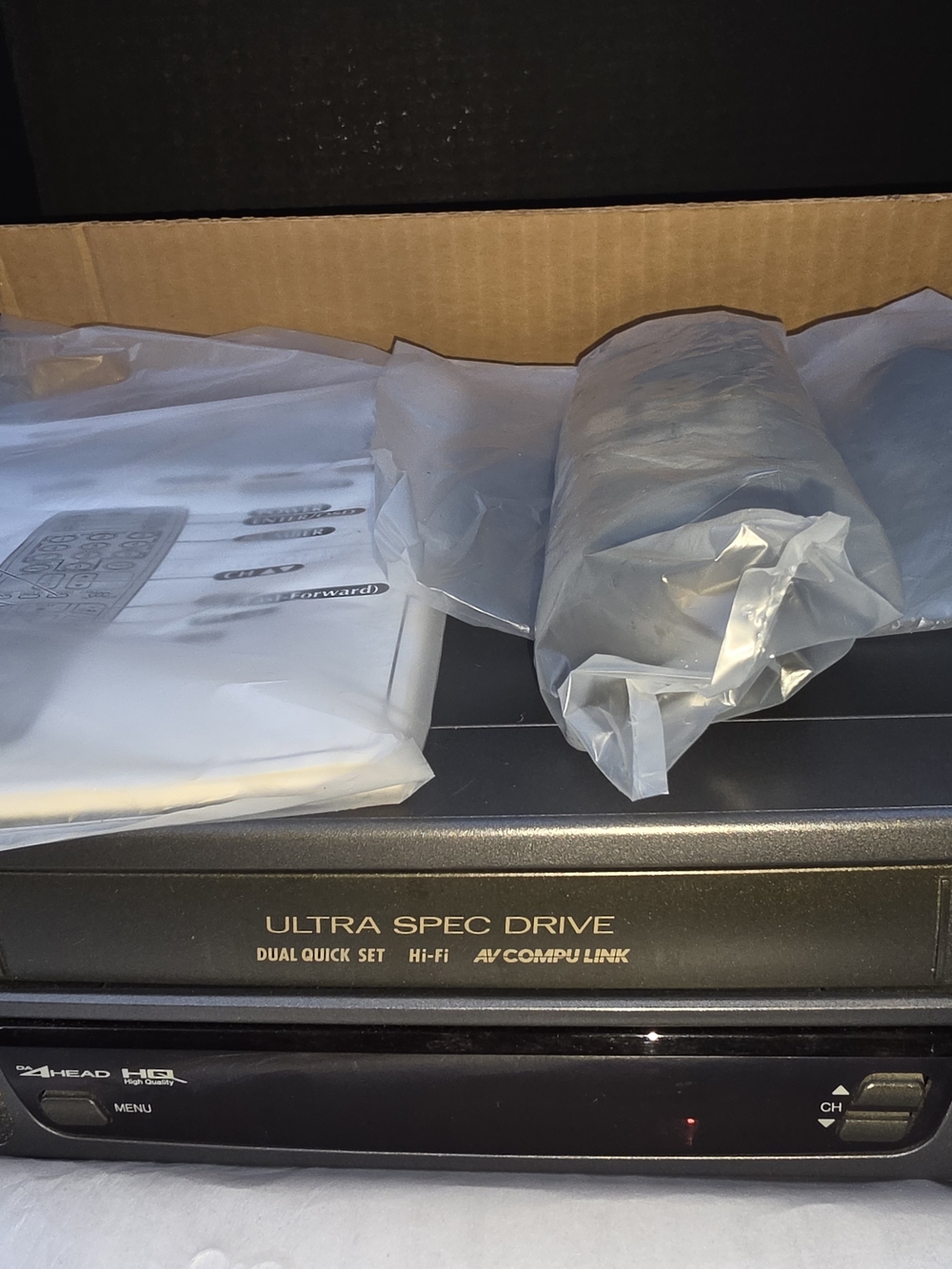 JVC Stereo Video Cassette Recorder w/ Box, Manual & Remote - JVC